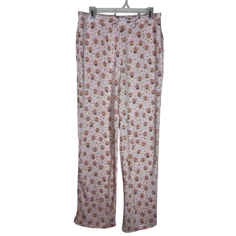 Cupcakes and Cashmere‎ Pink Cowboy Hat Pumpkin Pajama Pants Womens L Halloween